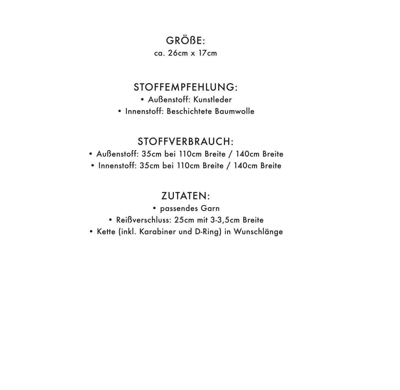 Clutch Schnittmuster Informationen