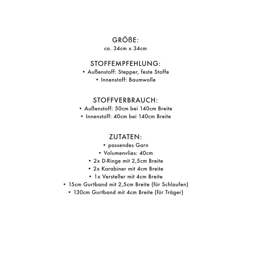 Rey Schnittmuster Tasche Informationen