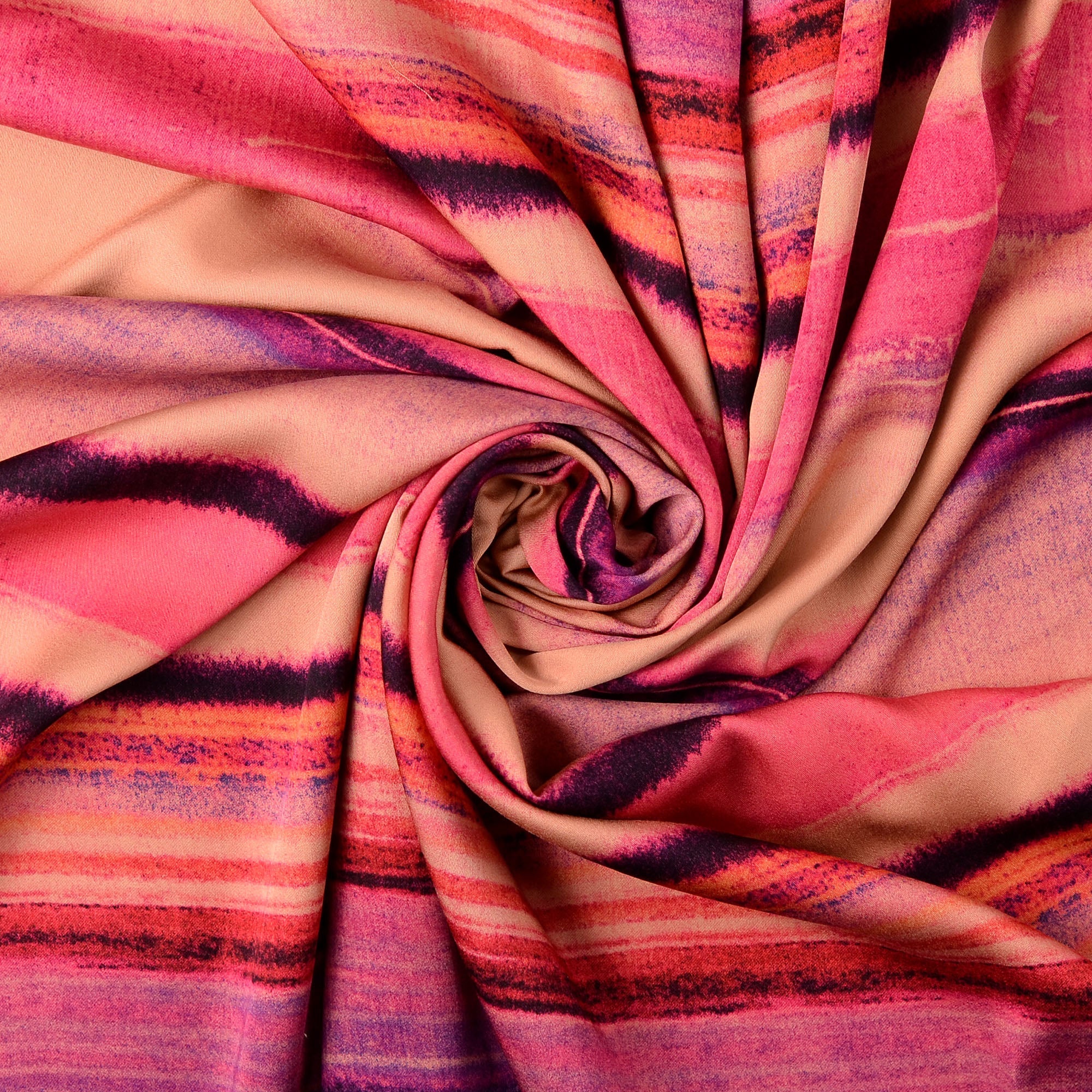 Viskose Satin STRIPES coral