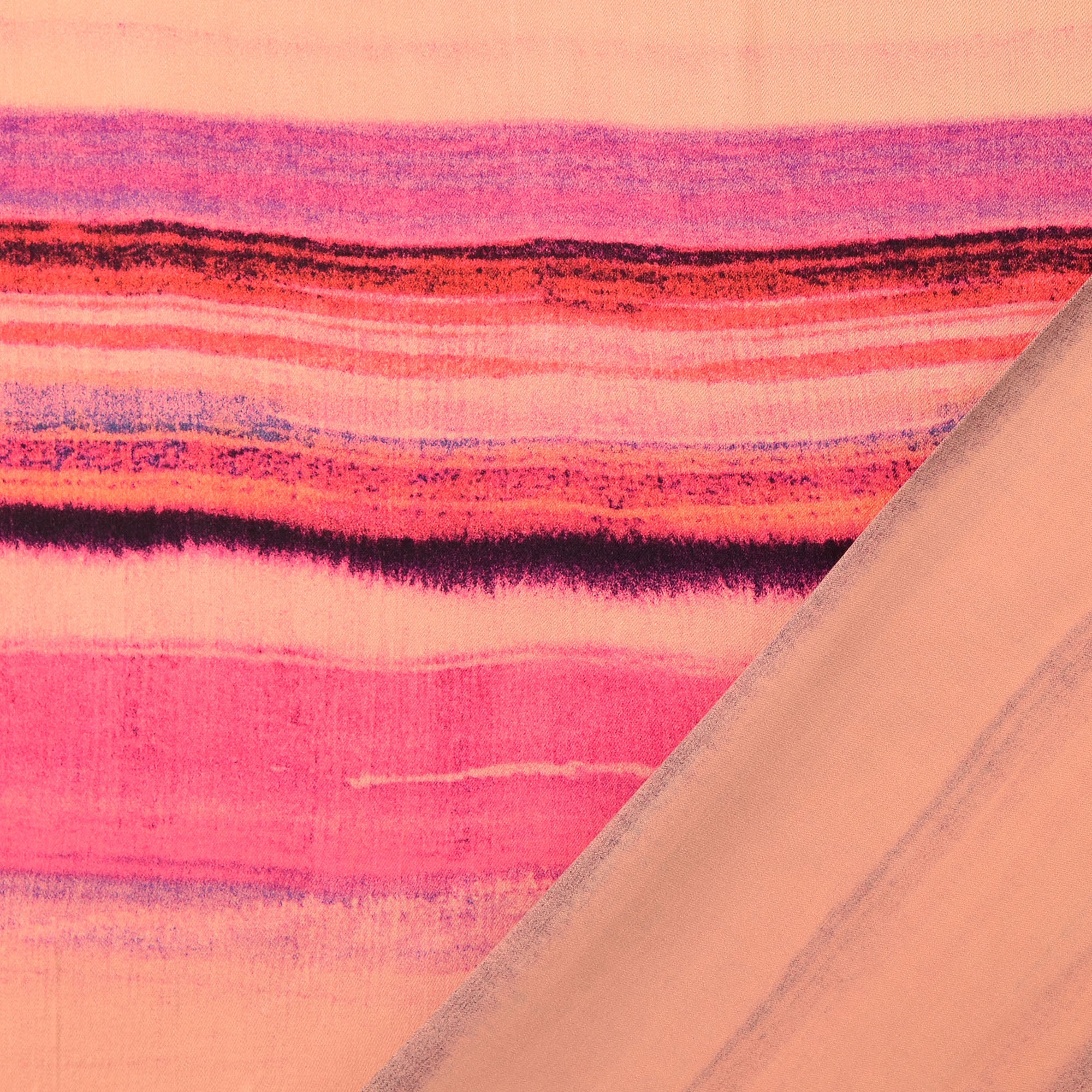 Viskose Satin STRIPES coral