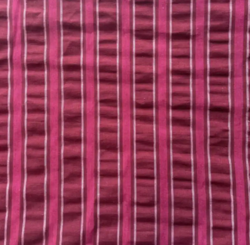 SEERSUCKER STRIPES bordeaux/rose