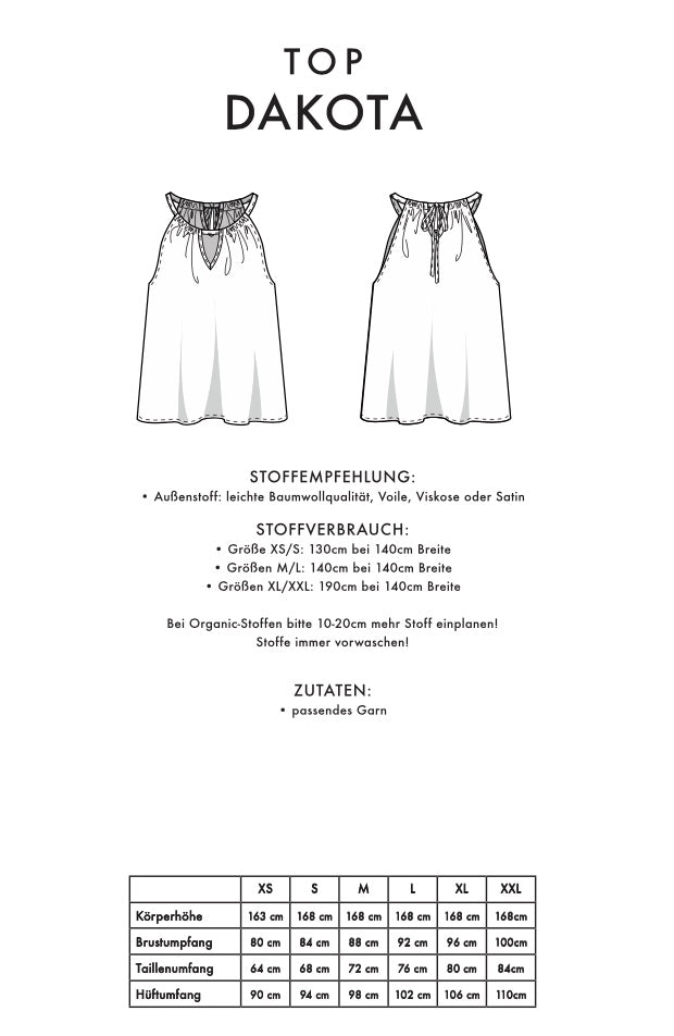 Schnittmuster TOP DAKOTA