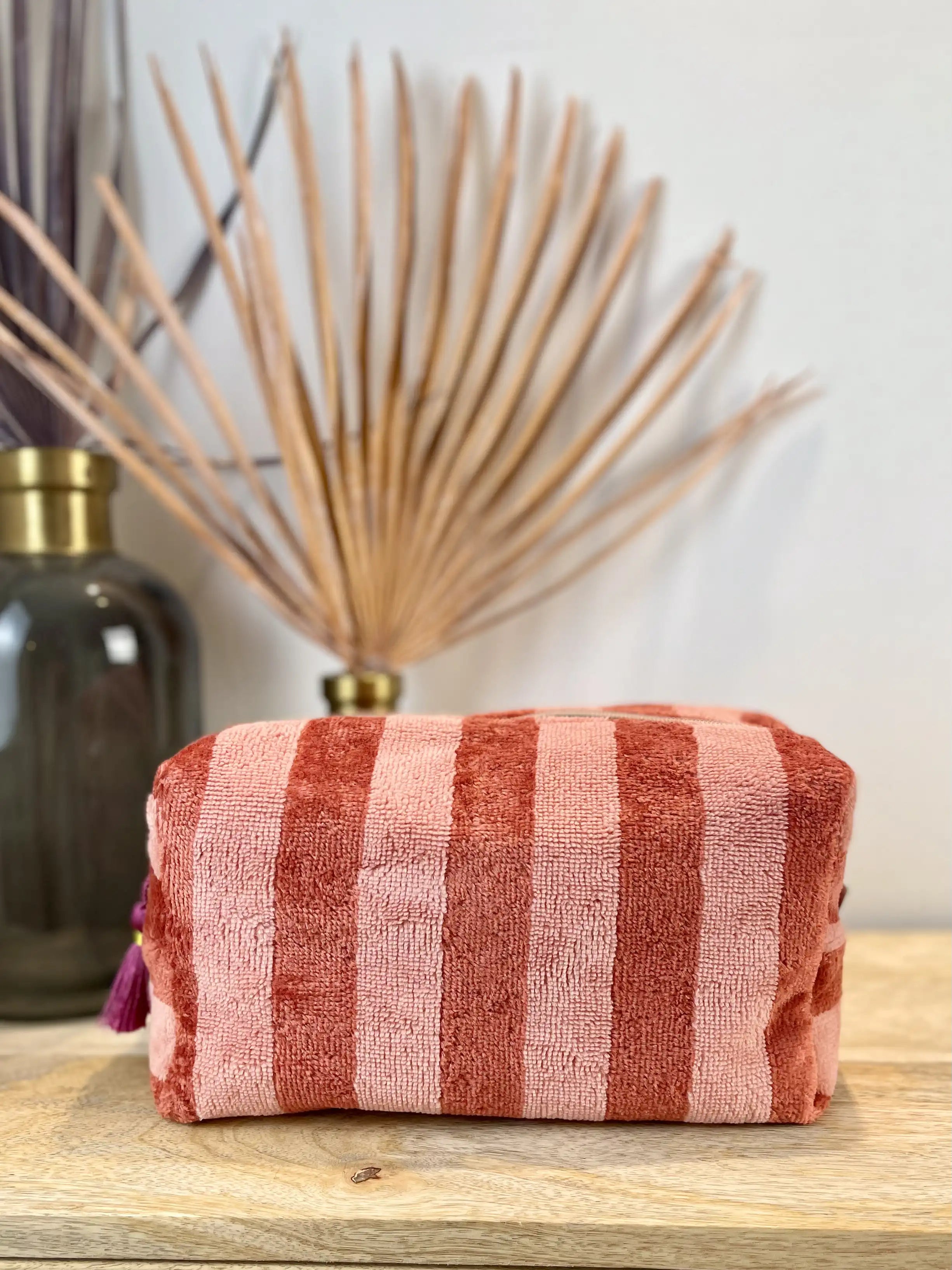 Box FROTTEE STRIPES marsala