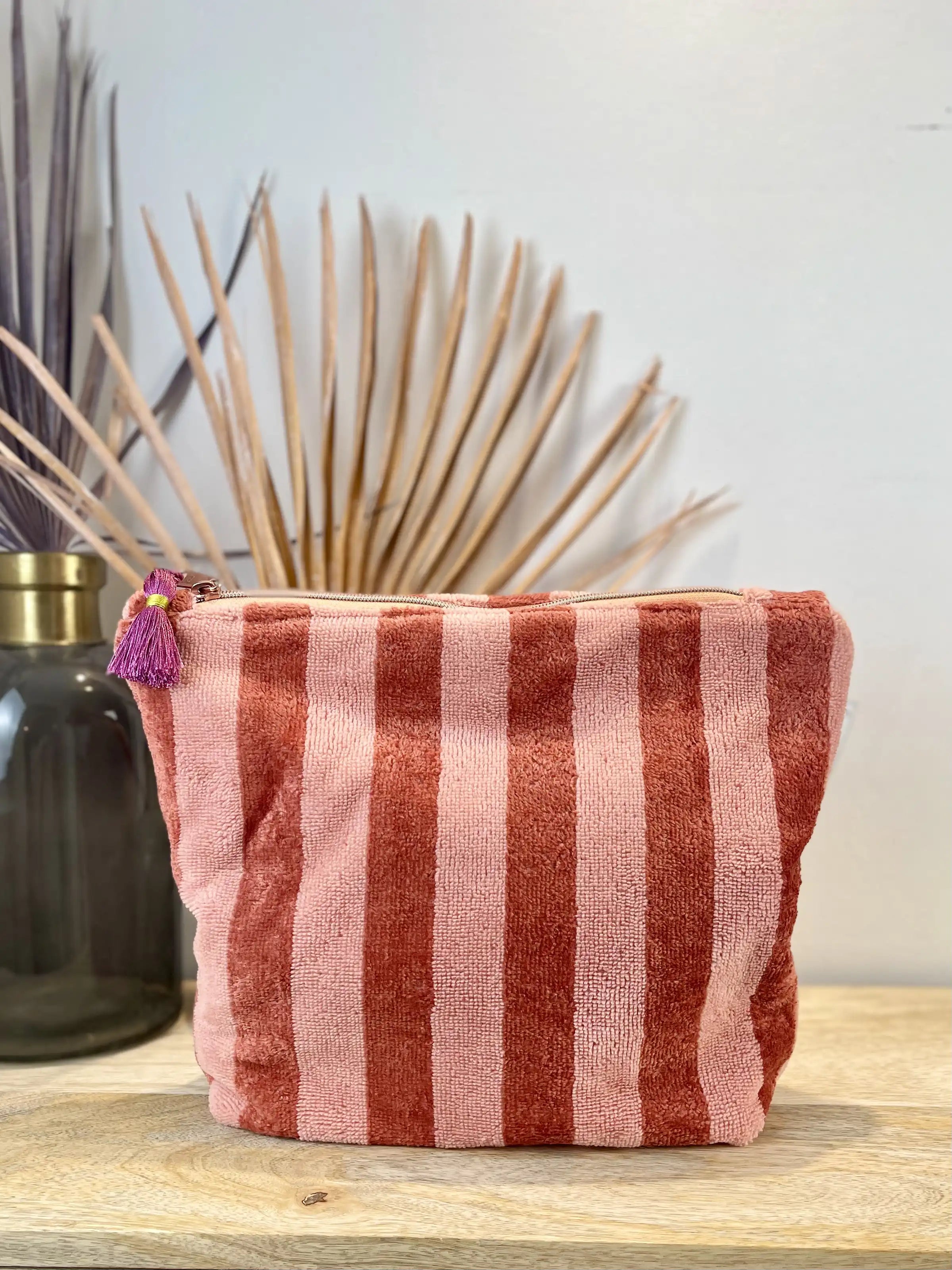 Washbag FROTTEE STRIPES marsala
