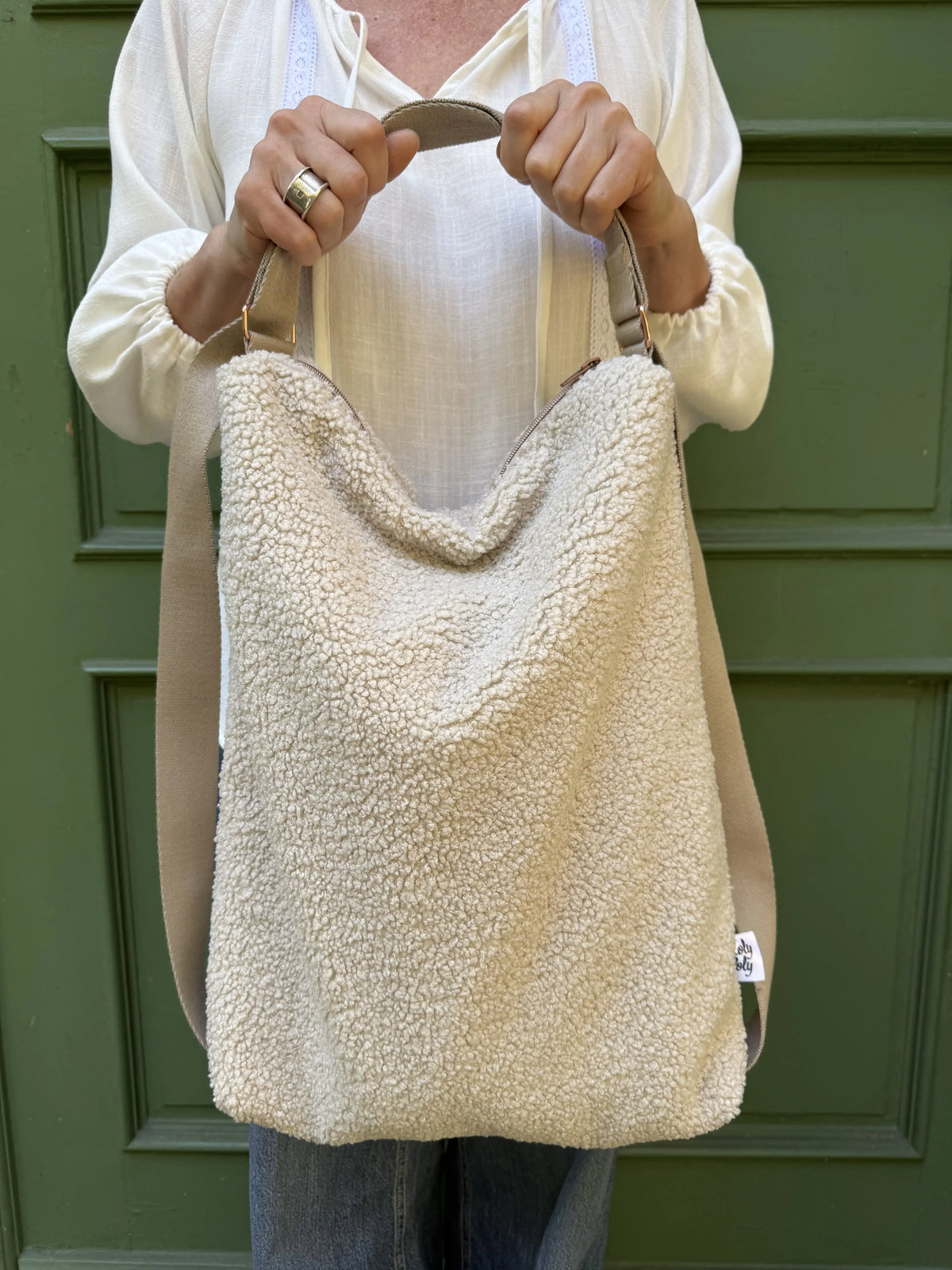 Nähset NORTH 2Way Bag Teddy ecru