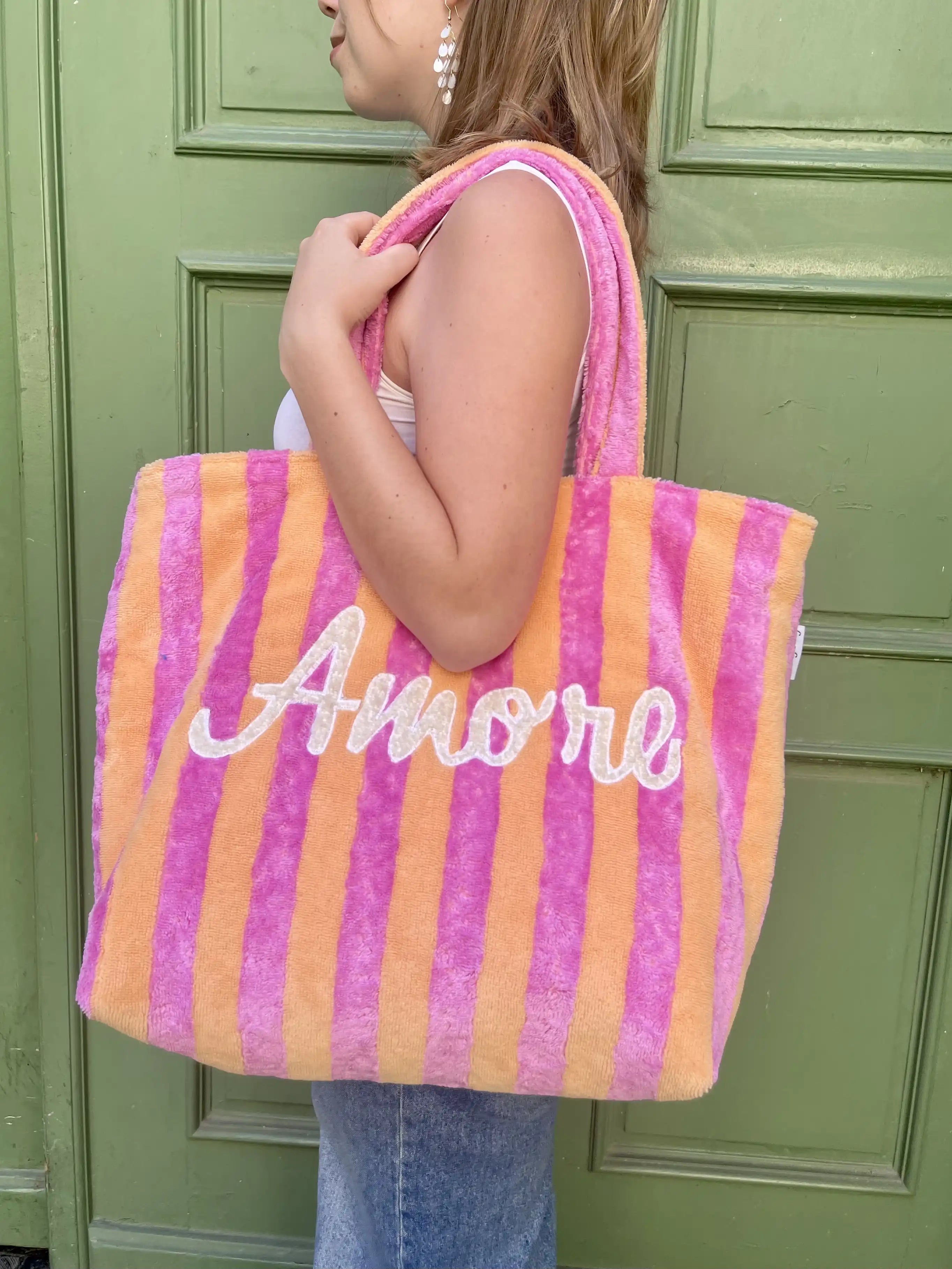 Beach Bag FROTTEE AMORE pink