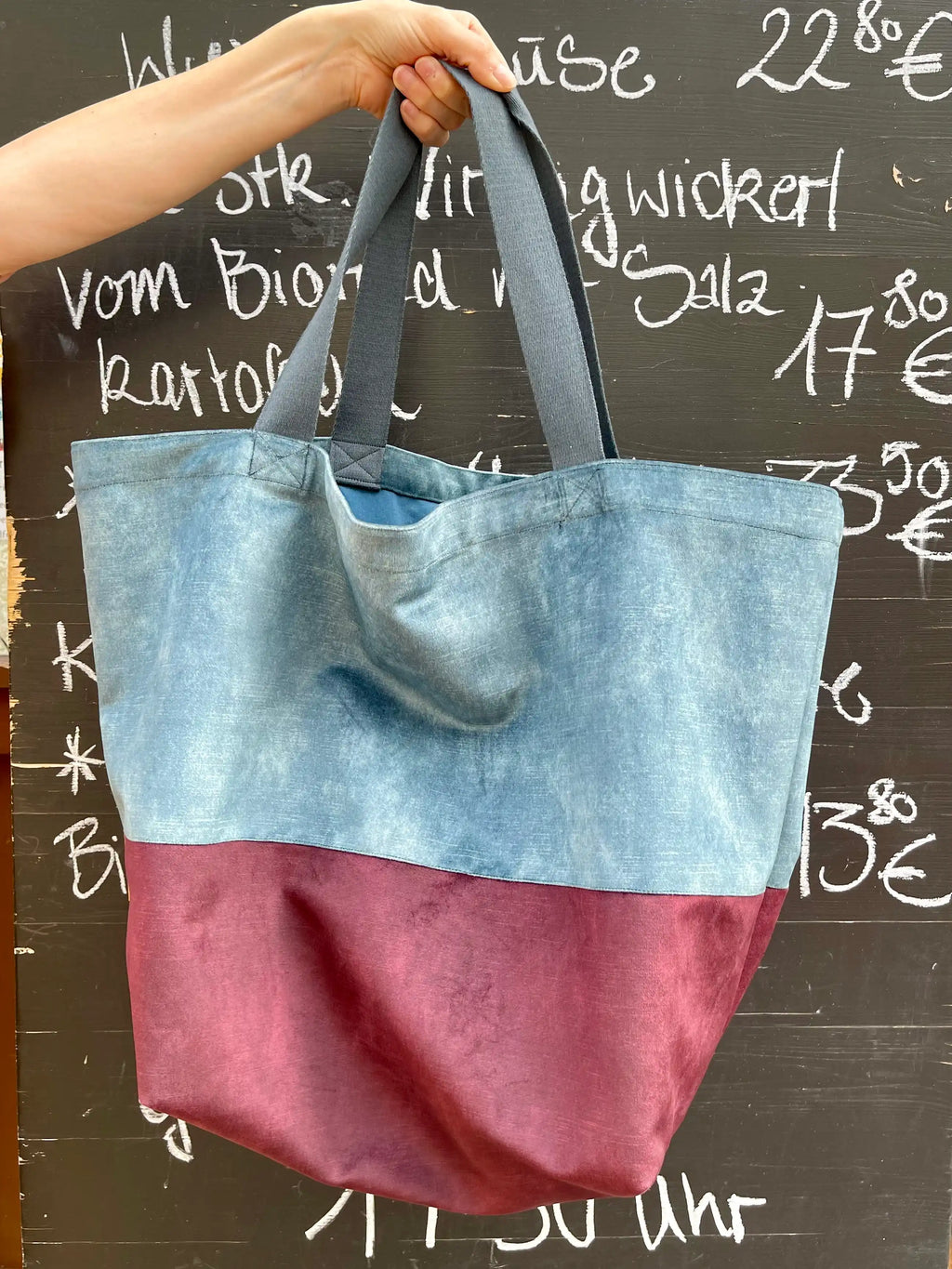 Shopper TONI VELVET petrol