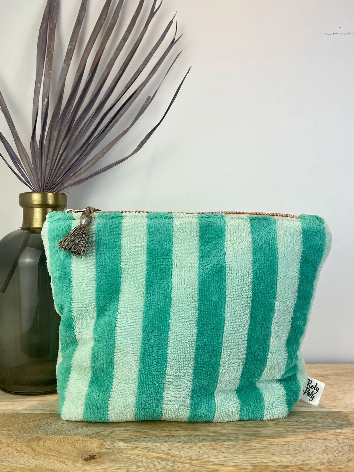 Washbag FROTTEE STRIPES grün