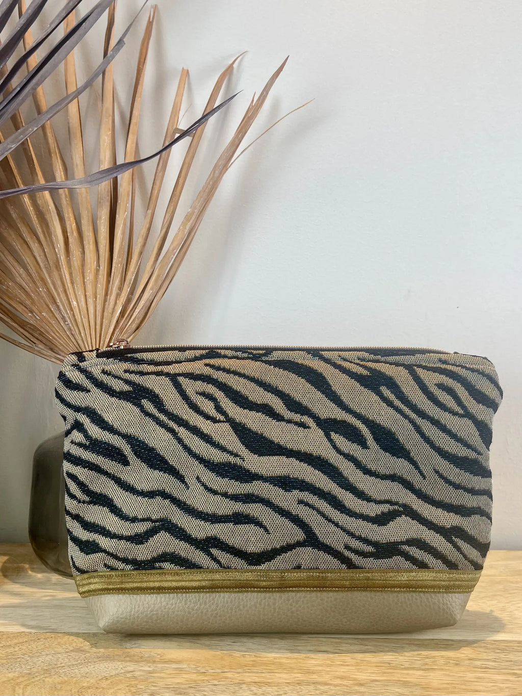 Nähset Washbag ZEBRA grau