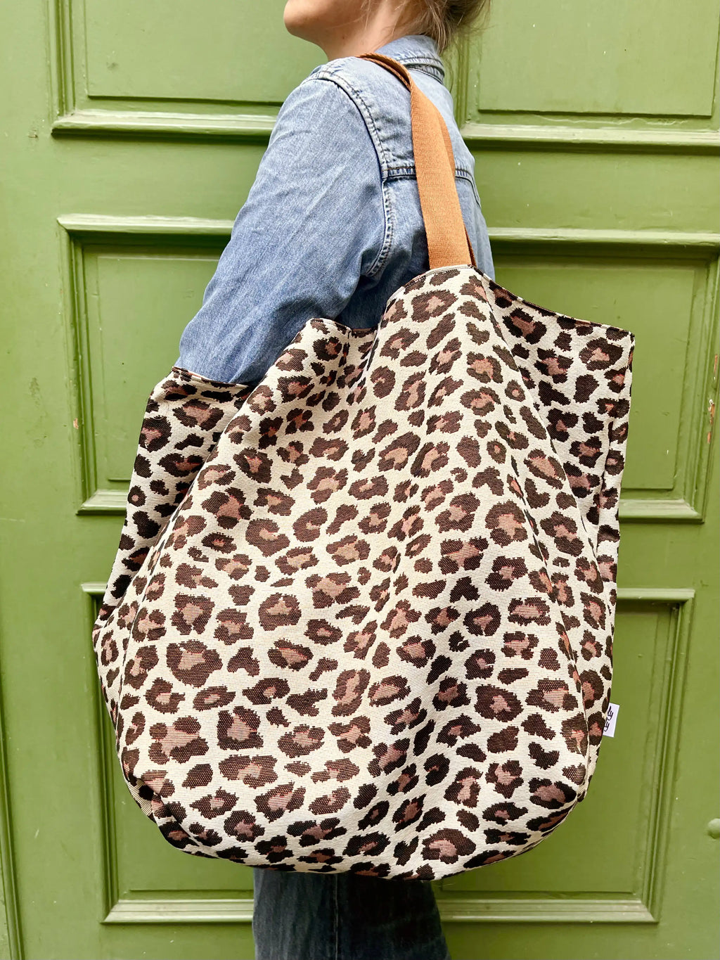Shopper TONI Jacquard LEO natur