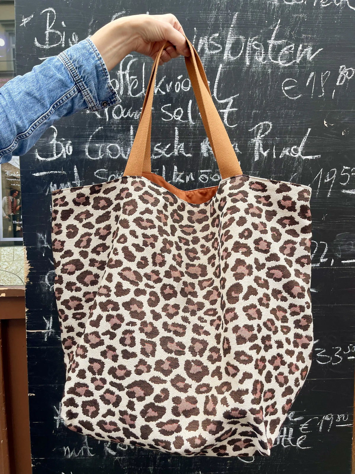Shopper TONI Jacquard LEO natur