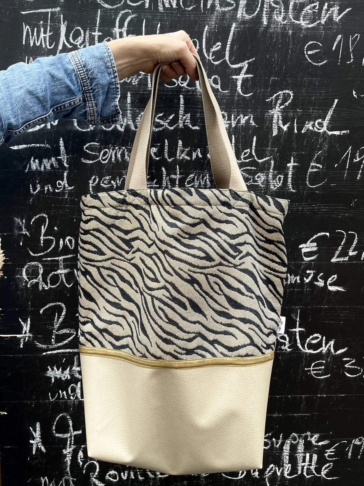 Nähset TOTE BAG Zebra grau