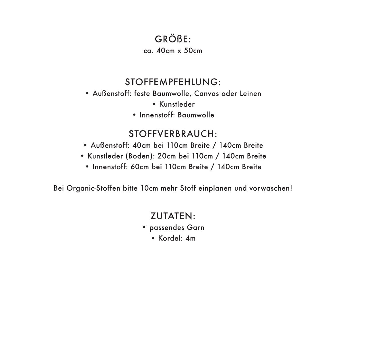 Schnittmuster GYM