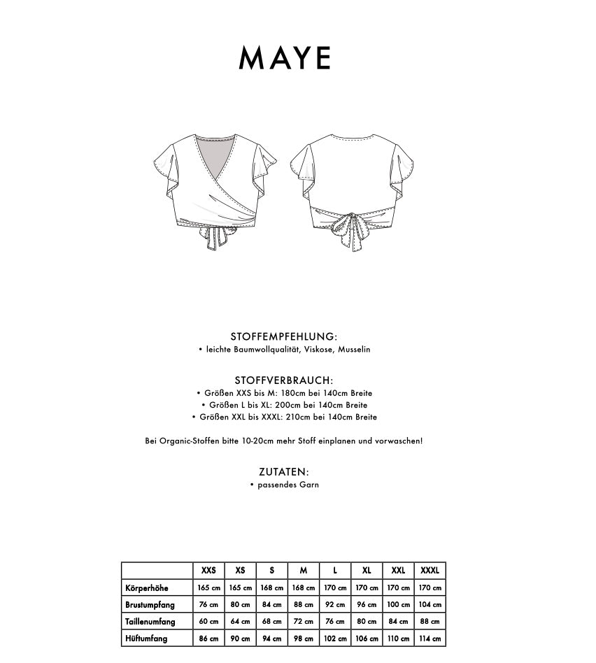 Schnittmuster TOP MAYE