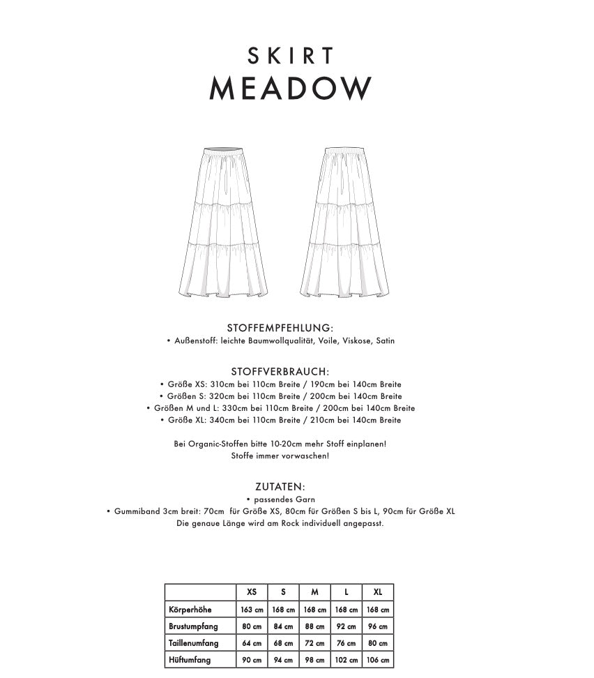Schnittmuster SKIRT MEADOW