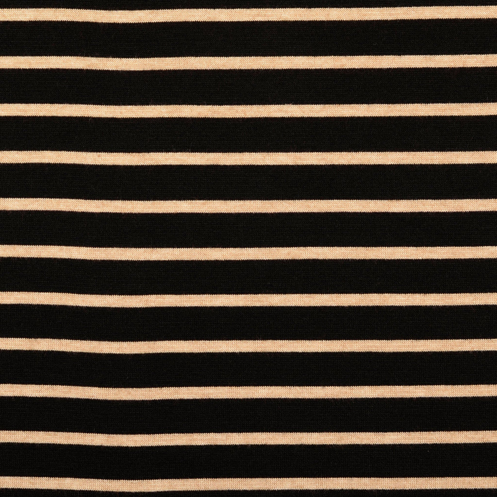Strick Jersey Jacquard STREIFEN schwarz/natur