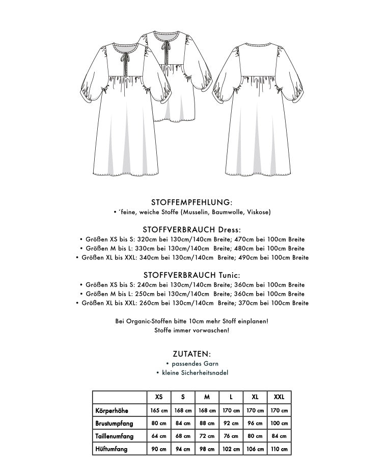 Schnittmuster DRESS/TUNIC AMAL