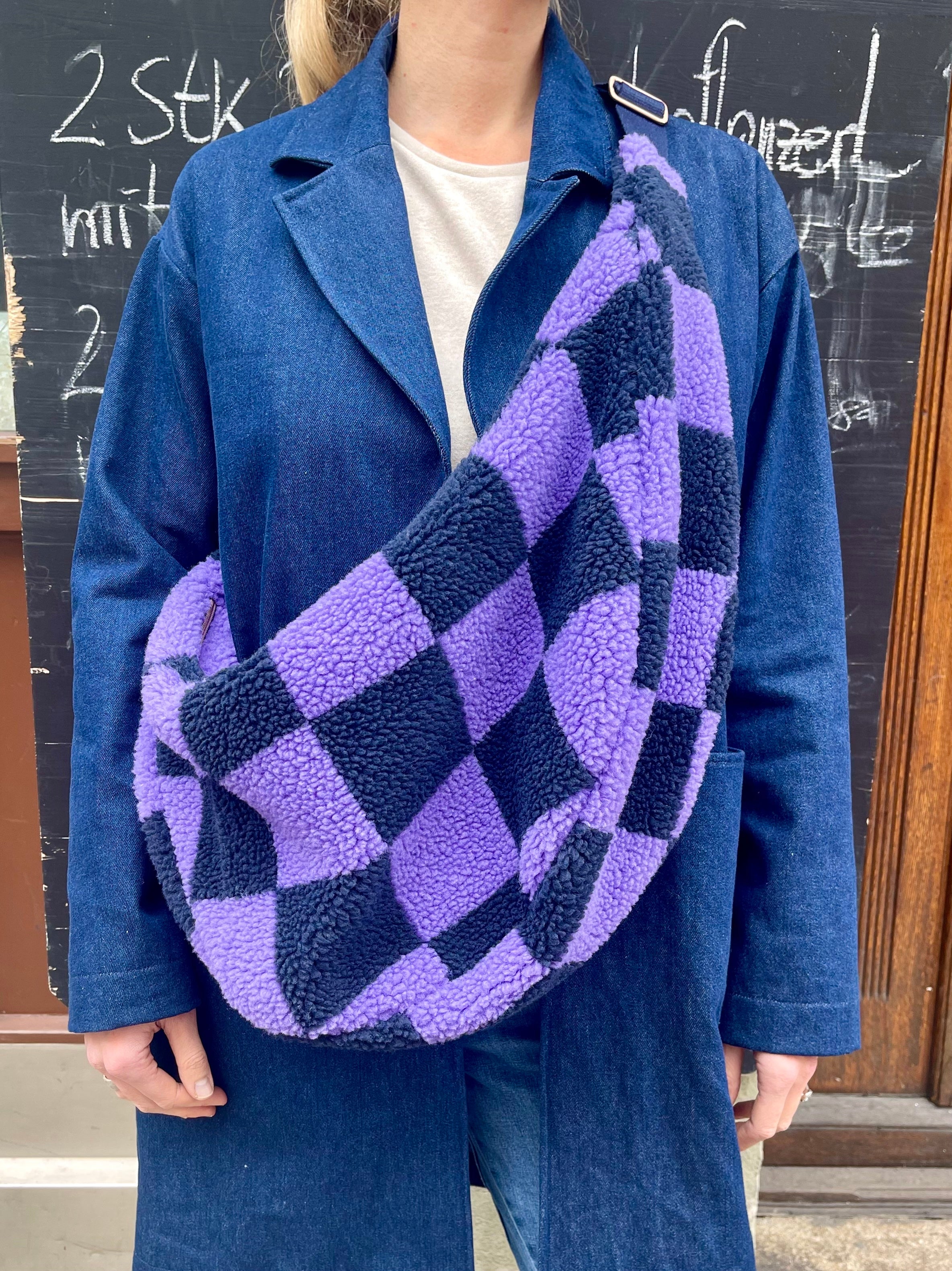 Crossbody Bag BANANA FELL Checks lila