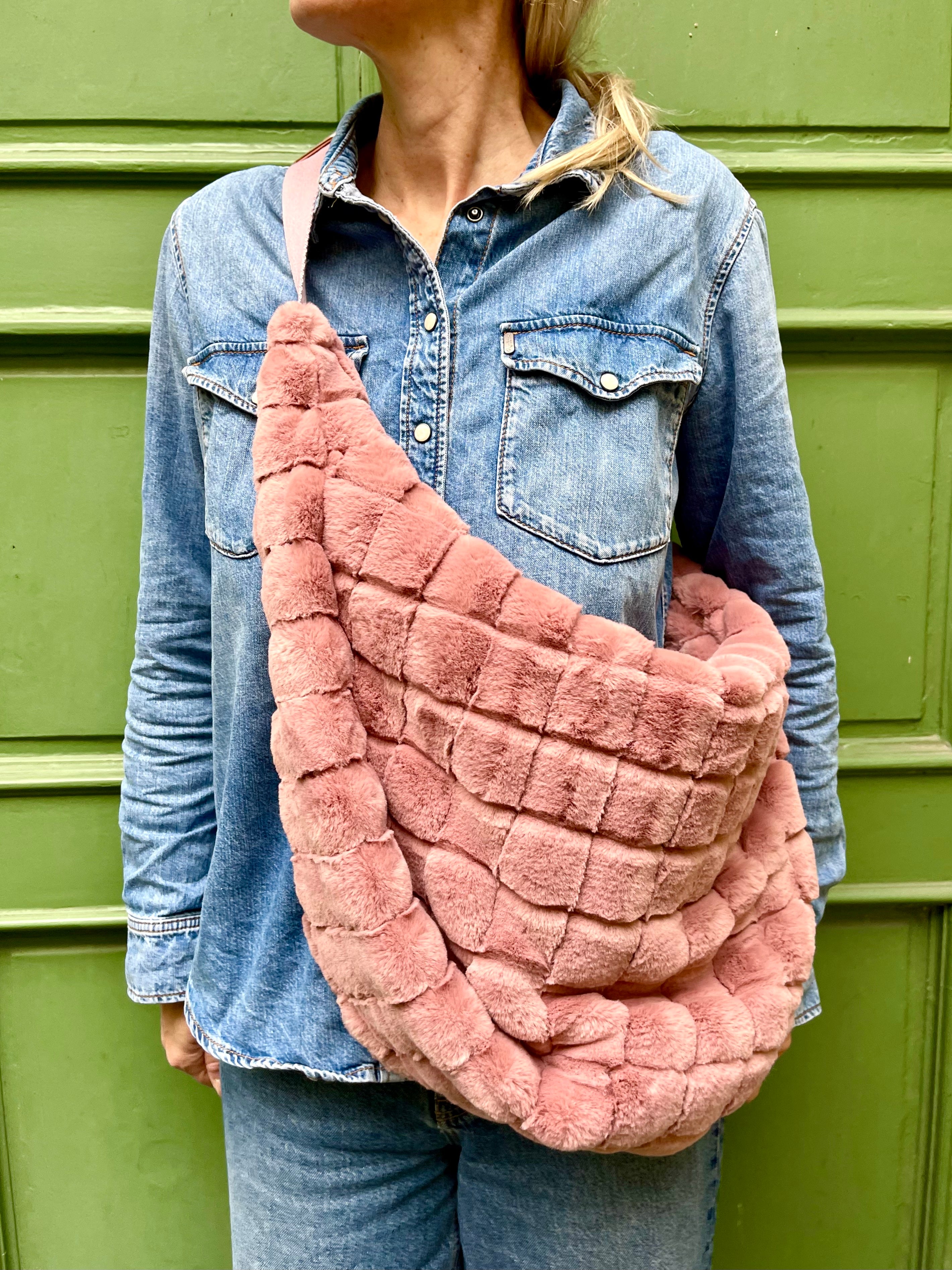 Crossbody Bag BANANA Fell kariert rosa