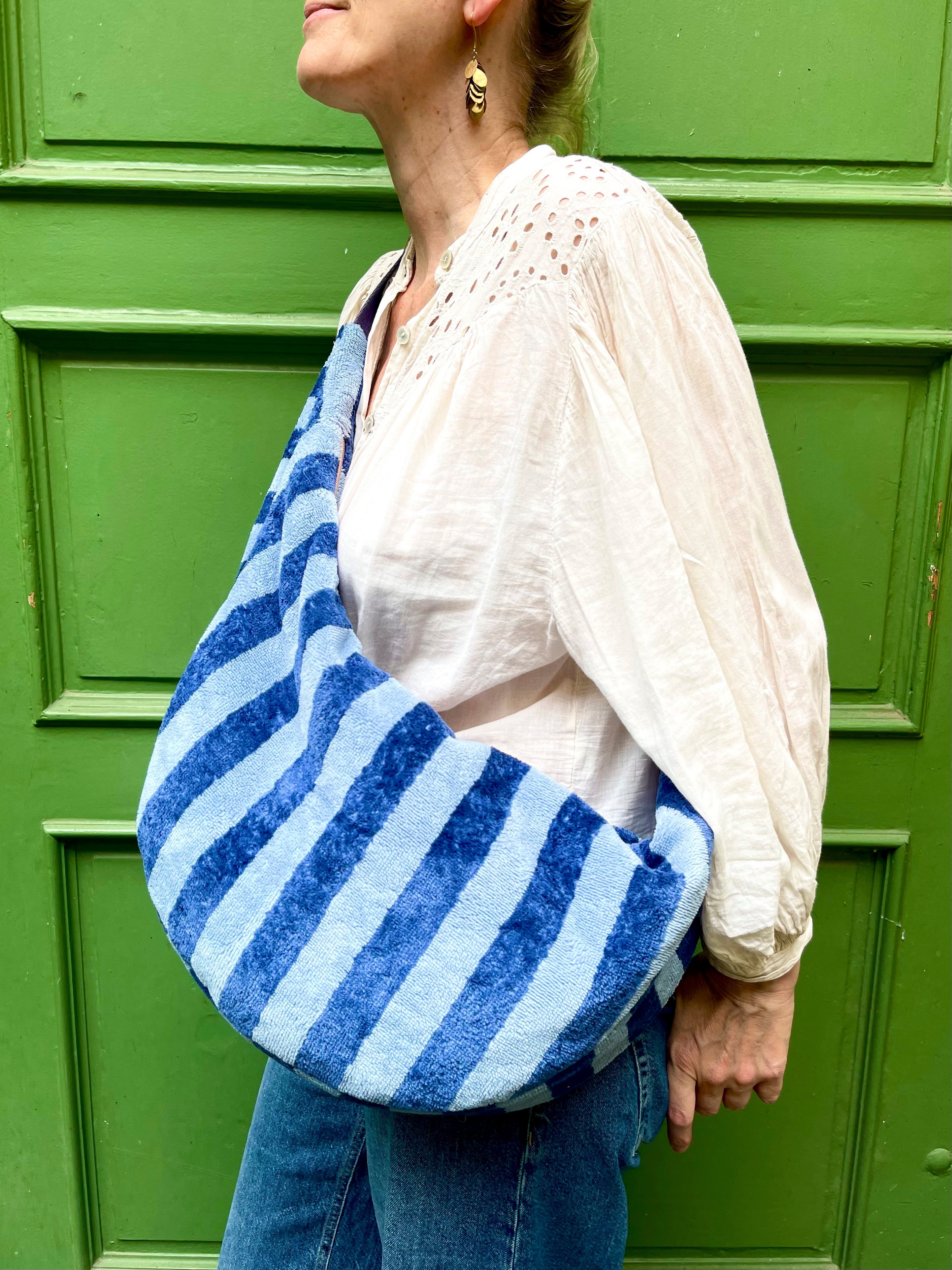Crossbody Bag BANANA FROTTEE STRIPES marine