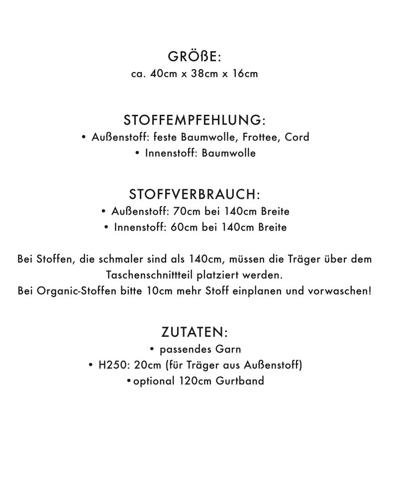 Schnittmuster BEACH BAG