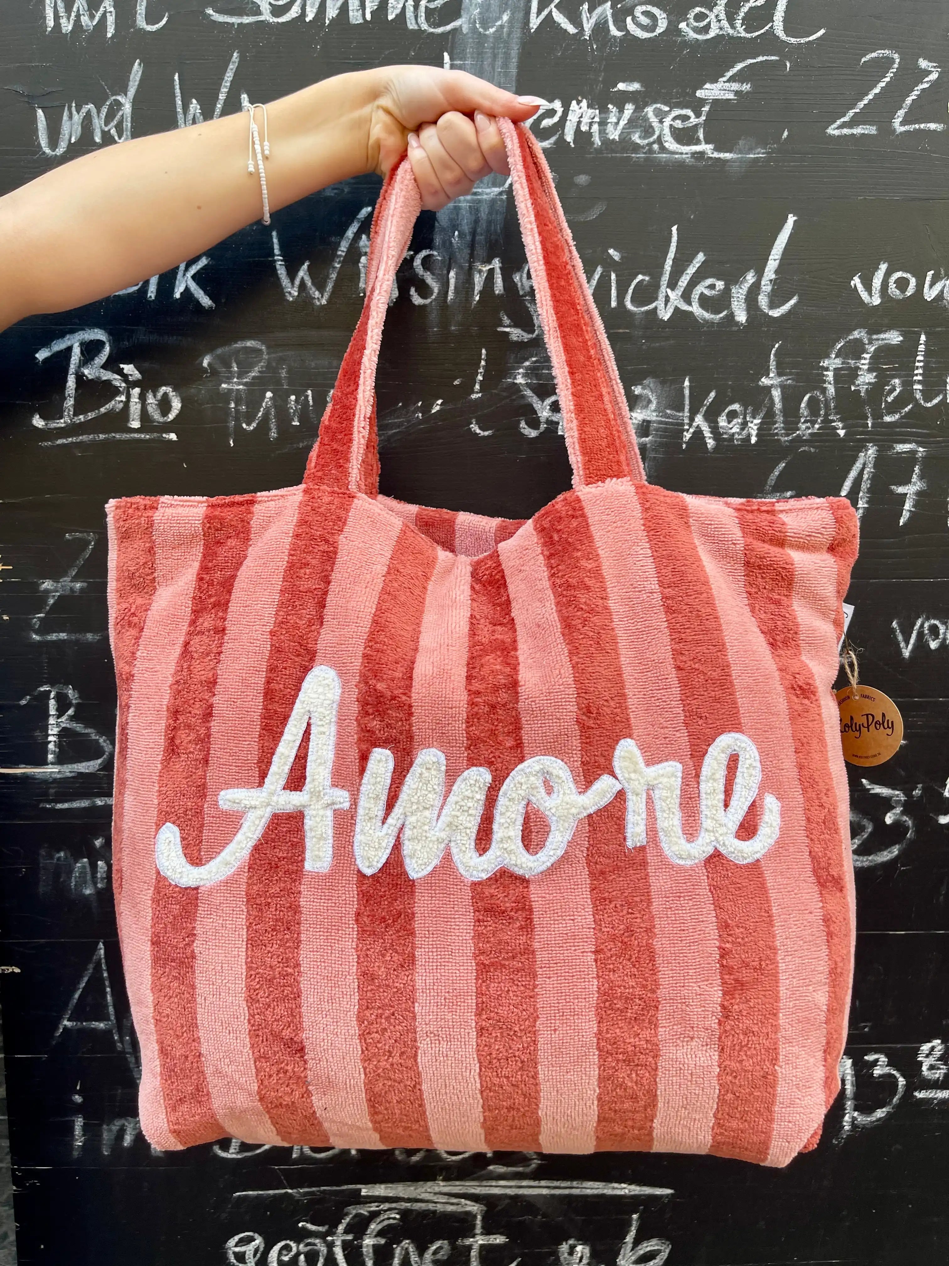 Beach Bag FROTTEE AMORE marsala