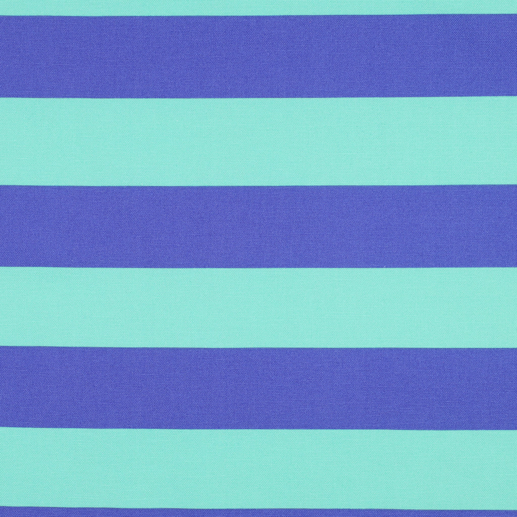 Halbpanama  Baumwolle Streifen mint blau