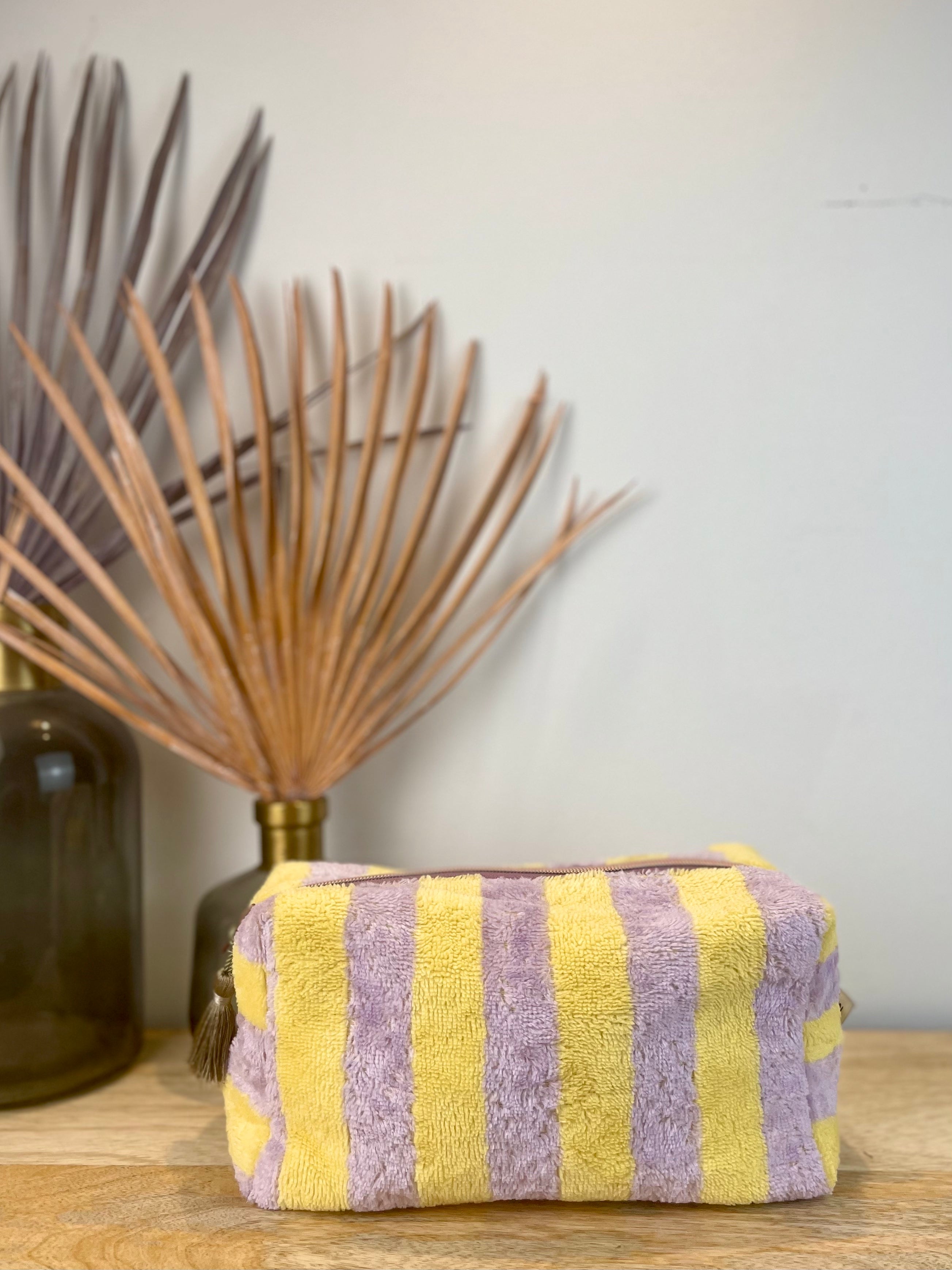 Nähset BOX BAG FROTTEE STRIPES lila