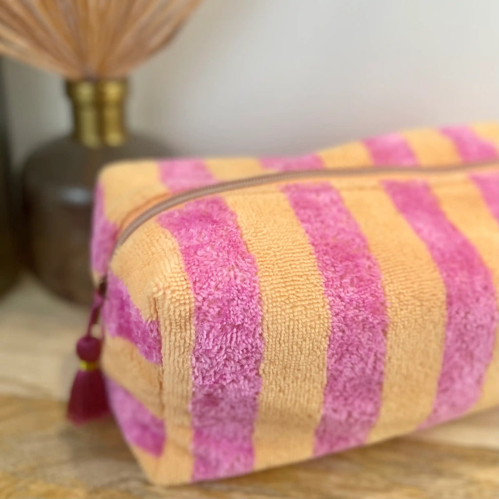 Nähset BOX BAG FROTTEE STRIPES rosa