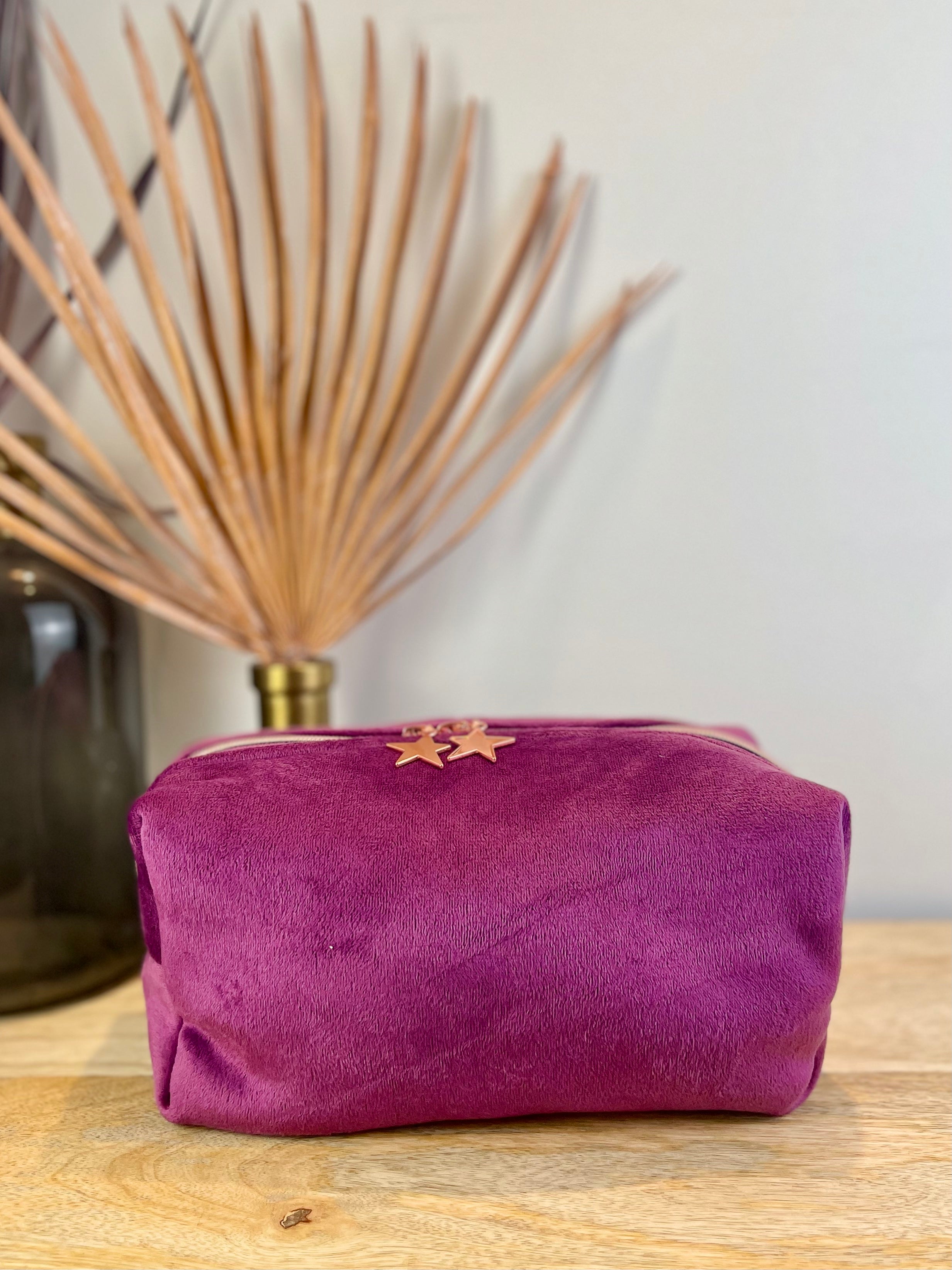 Kosmetiktasche Samt bordeaux