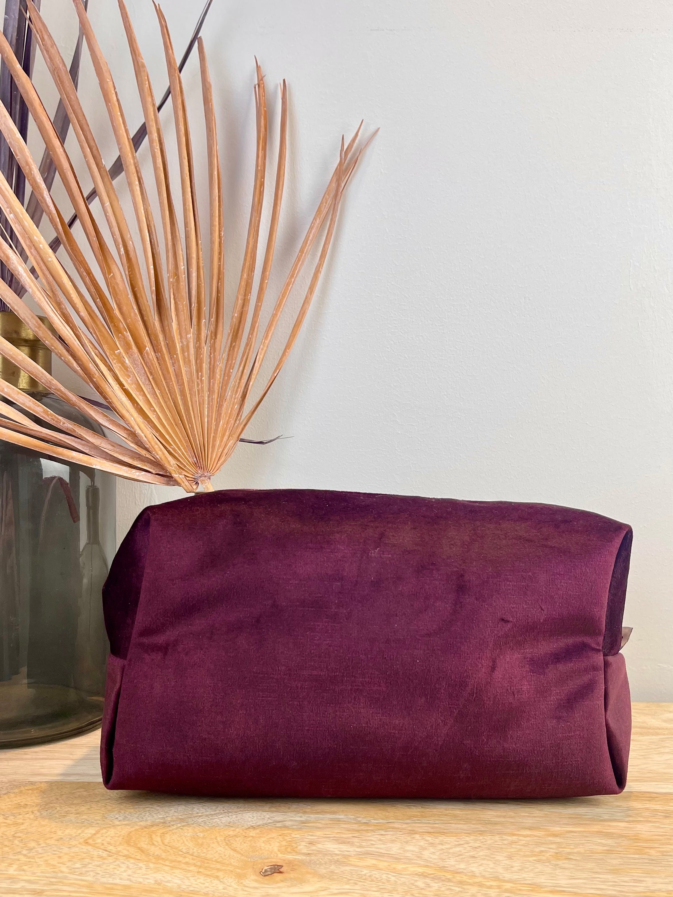 Kosmetiktasche Samt bordeaux