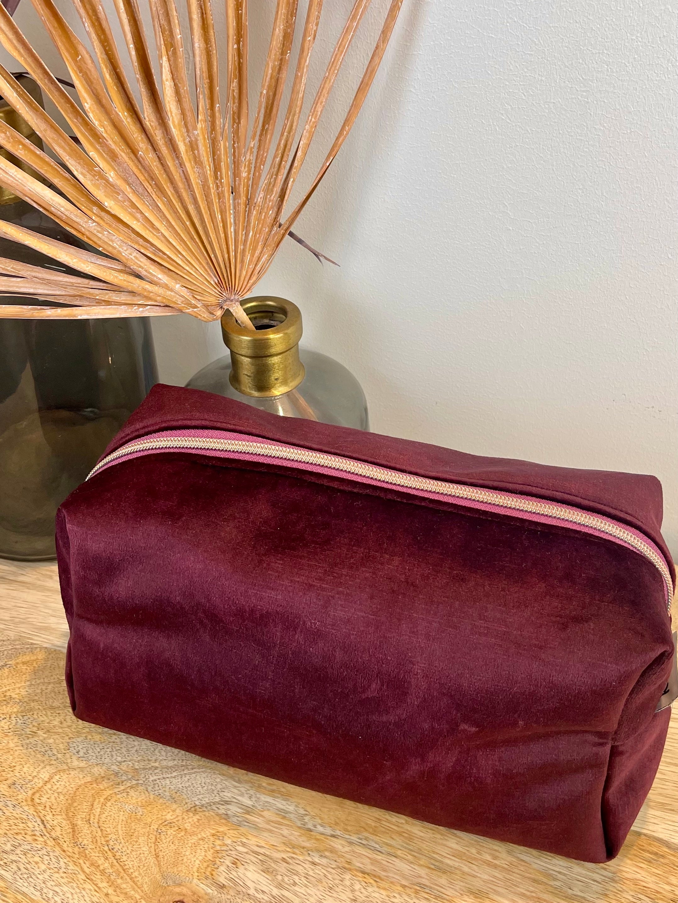 Kosmetiktasche Samt bordeaux