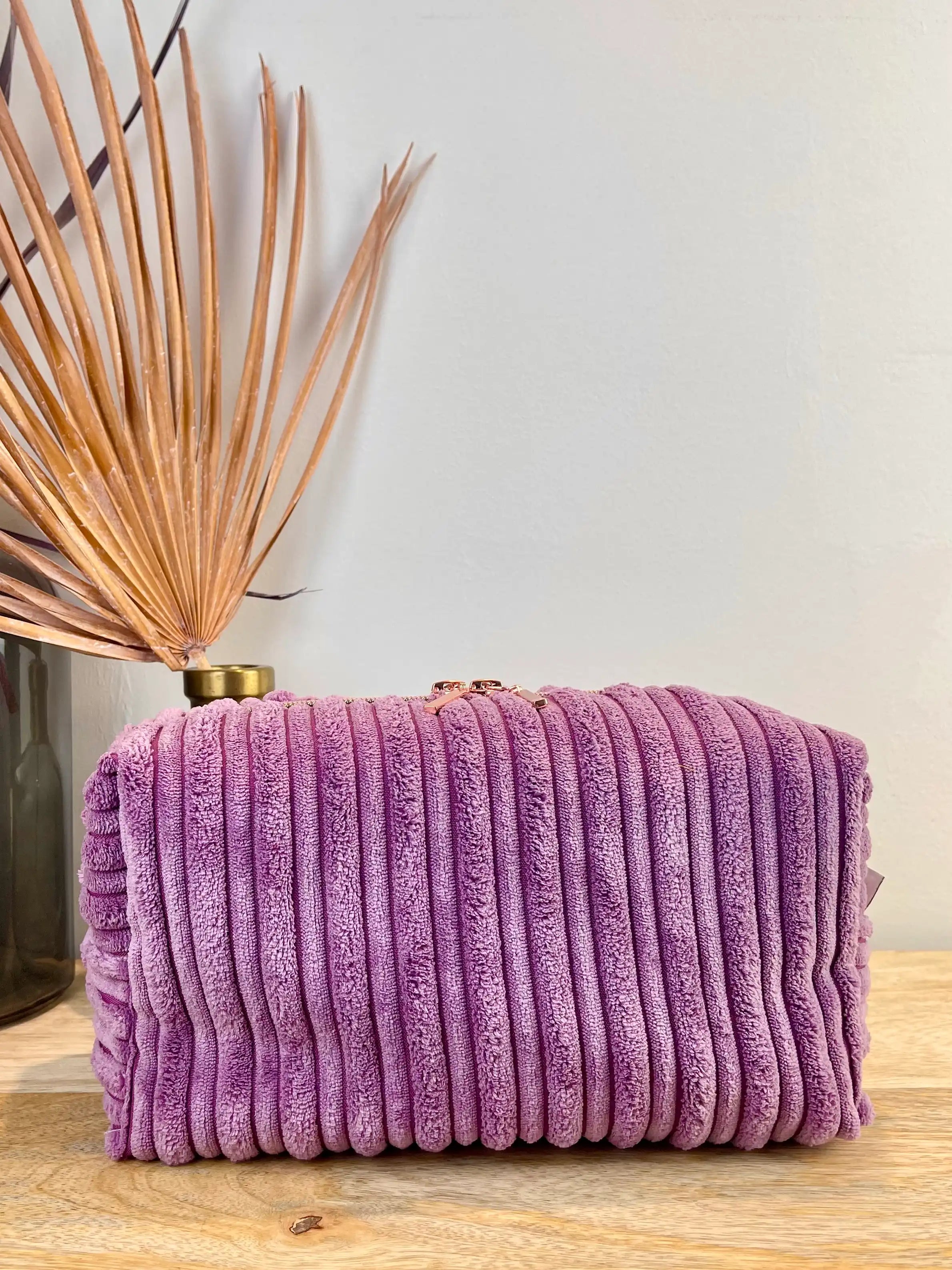 Nähset BOX BAG VELVET STRIPES altrosa