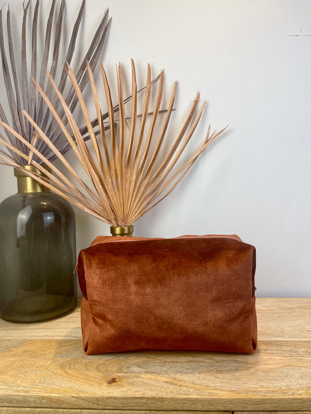 Nähset Kosmetiktasche Samt tobacco