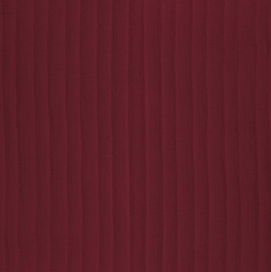 Musselin gesteppt STRIPES granat