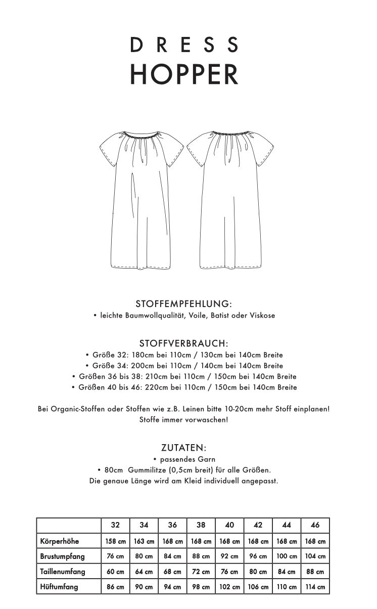 Schnittmuster DRESS HOPPER