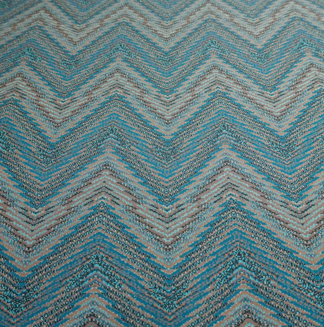Lurex Strick ZIGZAG türkis