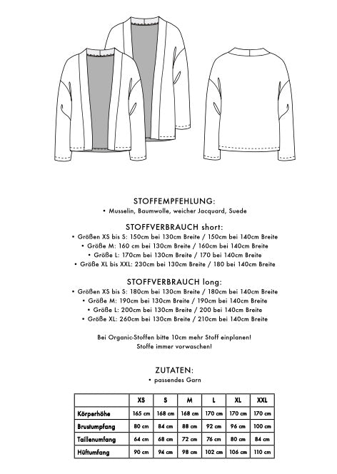 Schnittmuster JACKET MELODY