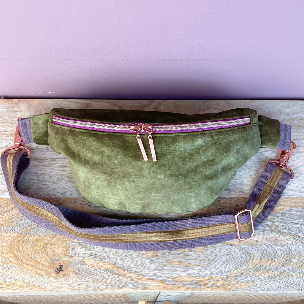 Crossbody Bag RILEY VELVET fir