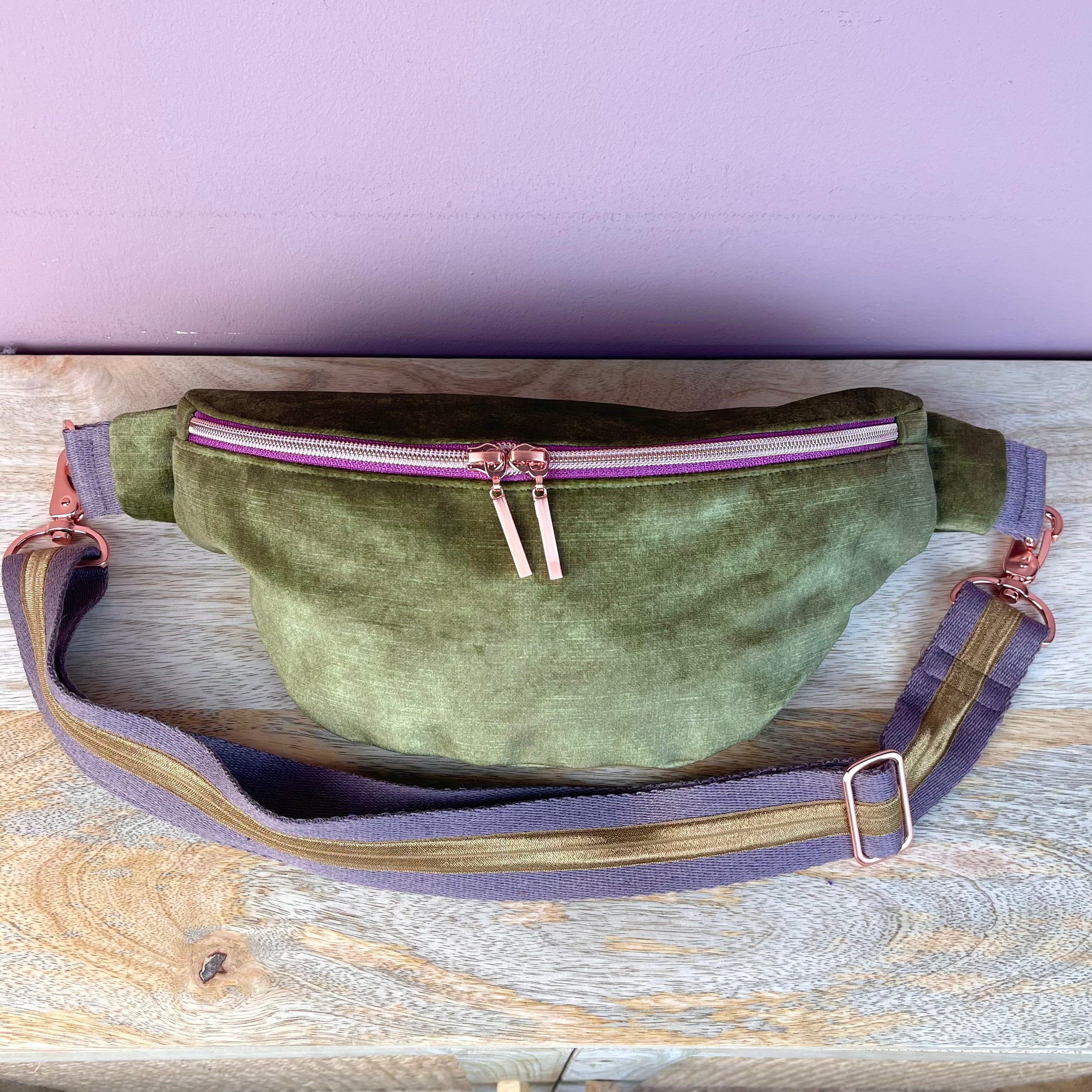 Crossbody Bag RILEY VELVET fir