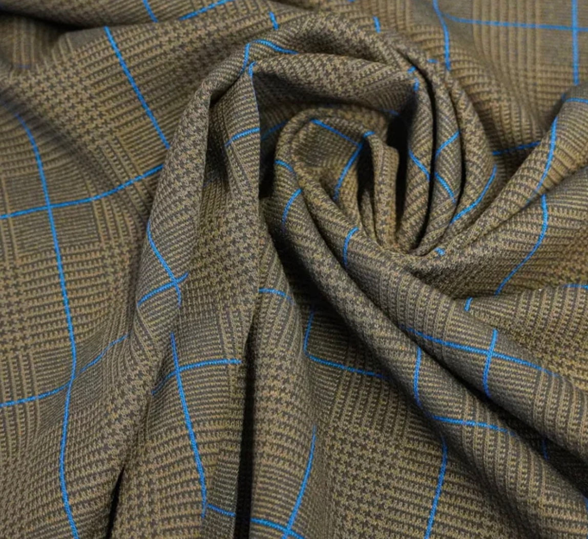 Romanit Jacquard CHECKS braun/blau