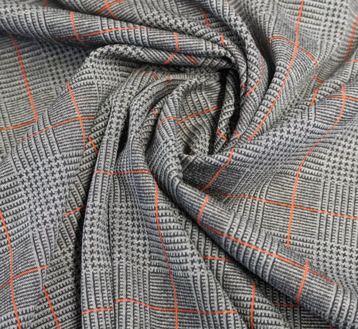 Romanit Jacquard CHECKS grau/orange