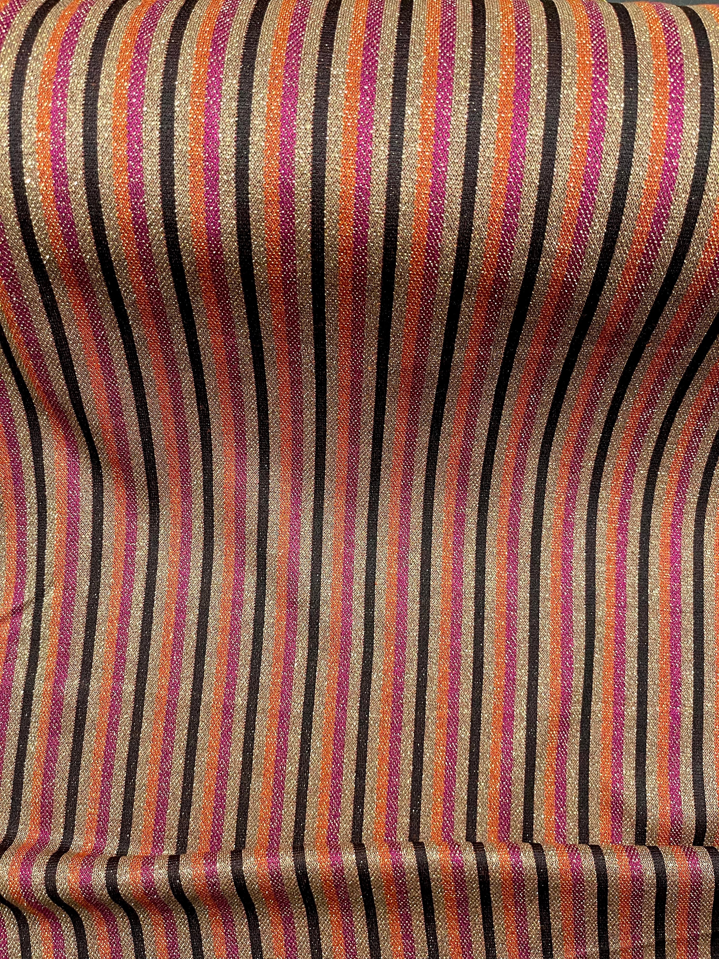 Lurex Strick STRIPES gold/pink/orange
