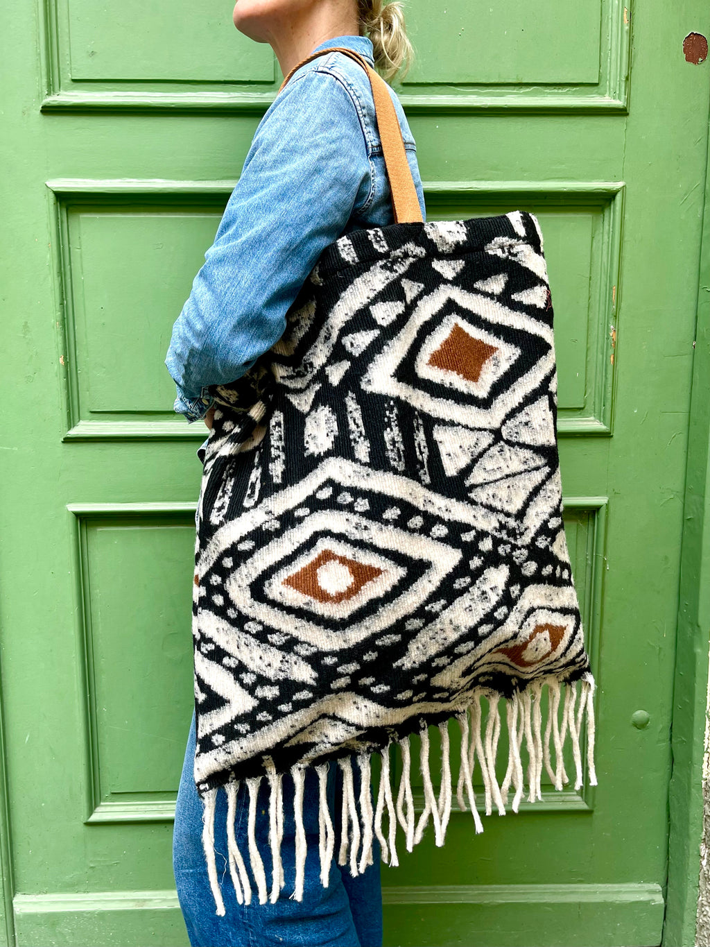 Tote Bag XXL INKA Wool schwarz