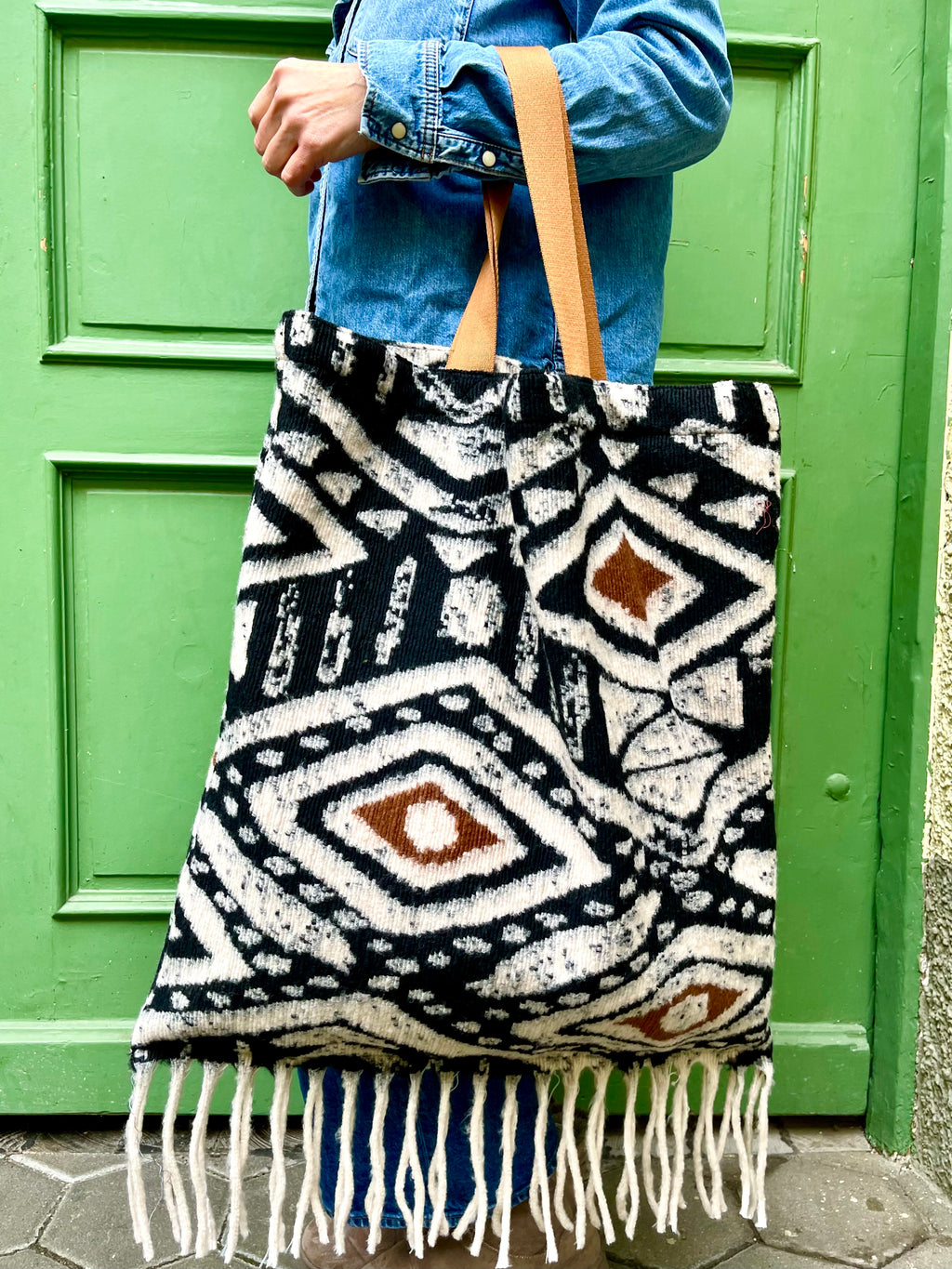 Tote Bag XXL INKA Wool schwarz