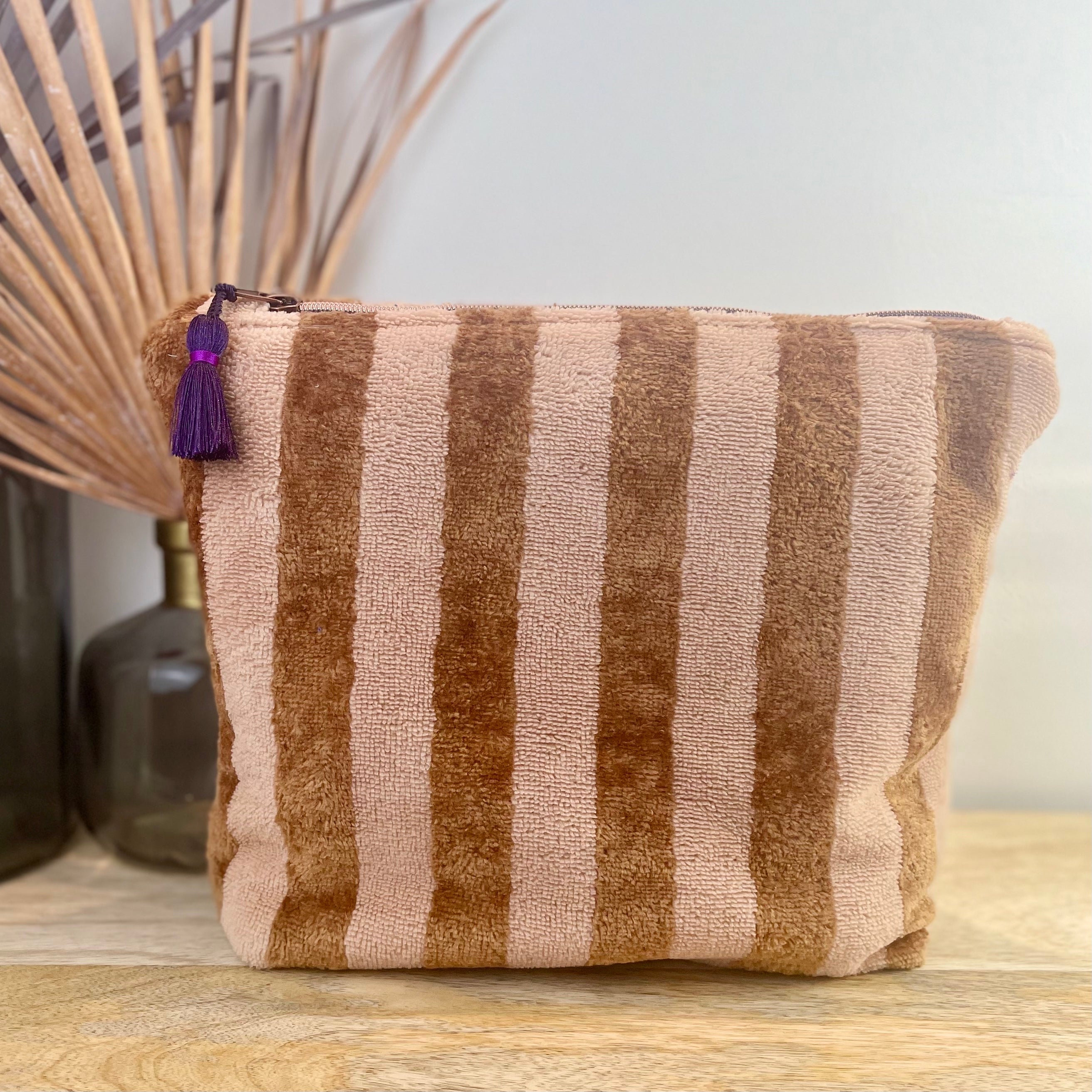 Washbag FROTTEE STRIPES karamell